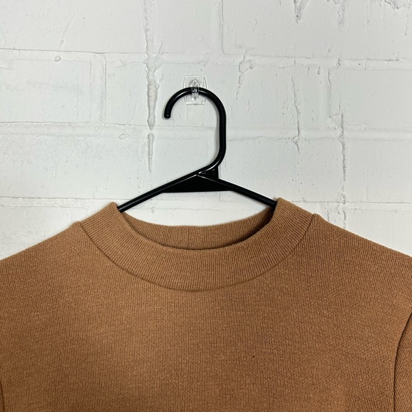 Zara Tan Knit Short Sleeve Top - Picture 2 of 4